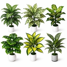 Sztuczne kwiaty Doniczkowe 6 sztuk Rośliny dekoracyjne 46cm do domu biura Monstera